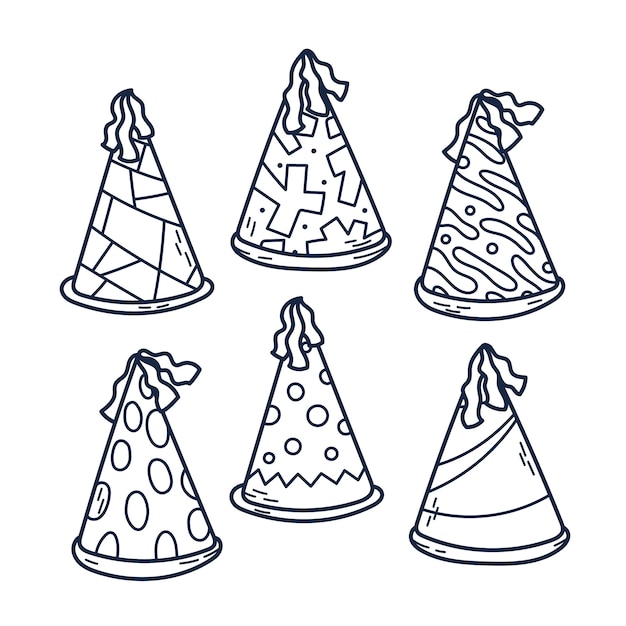 Бесплатное векторное изображение Иллюстрация ручной шляпы на день рождения