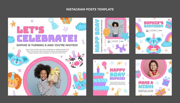 hand drawn birthday instagram post