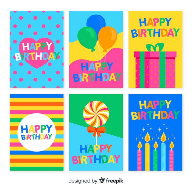 Hand drawn birthday invitation pack