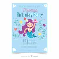 Free vector hand drawn birthday invitation template