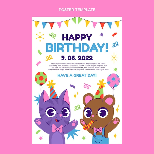 Free vector hand drawn birthday invitation