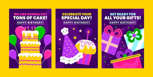 Free vector hand drawn birthday man cards