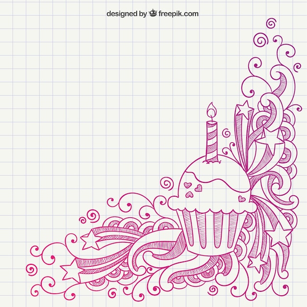 Free vector hand drawn birthday muffin