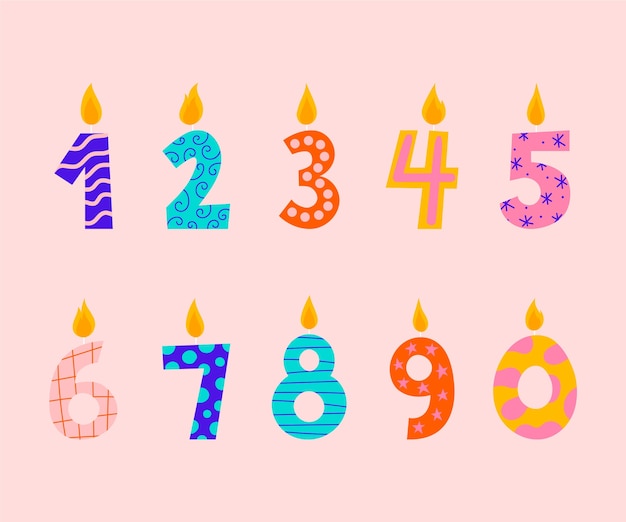 Free vector hand drawn birthday numbers background