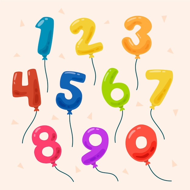 Free vector hand drawn birthday numbers background