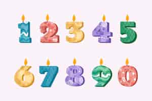 Free vector hand drawn birthday numbers set