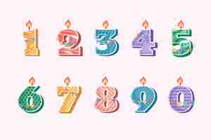 Free vector hand drawn birthday numbers set