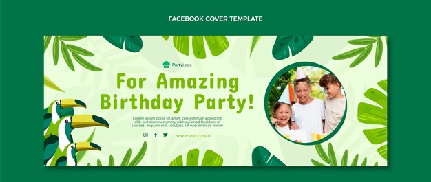 Hand drawn birthday party facebook cover