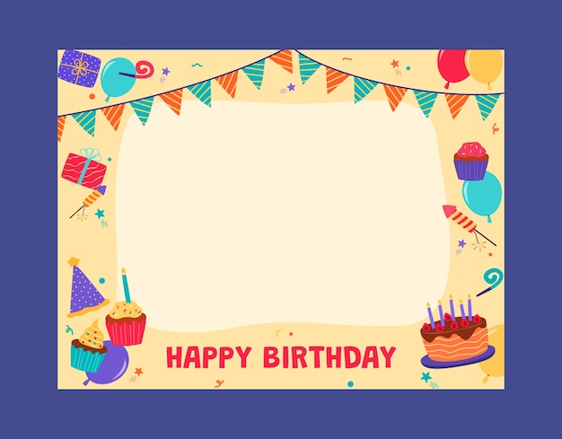 Free vector hand drawn birthday photocall frame