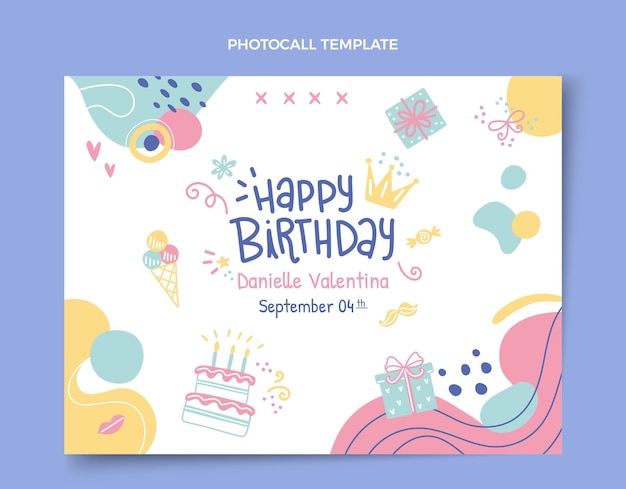 Free vector hand drawn birthday photocall template