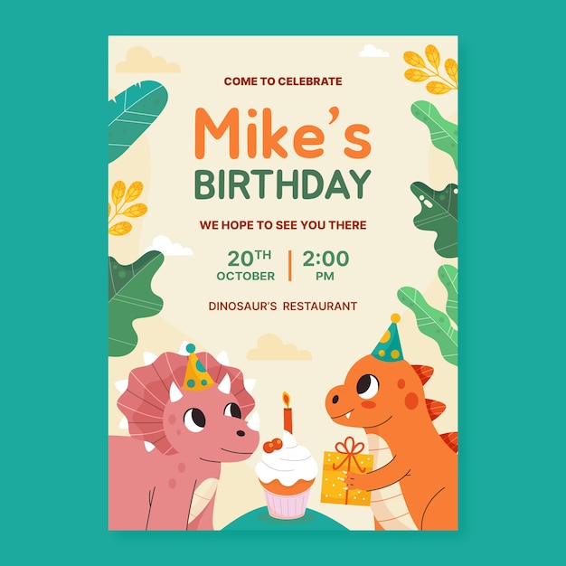 손으로 그린 생일 포스터 템플릿