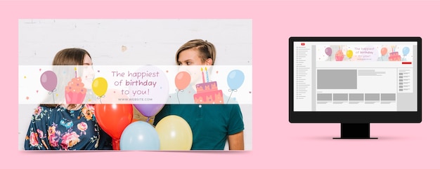 Hand drawn birthday  template design