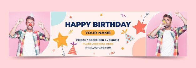 Hand drawn birthday  template design