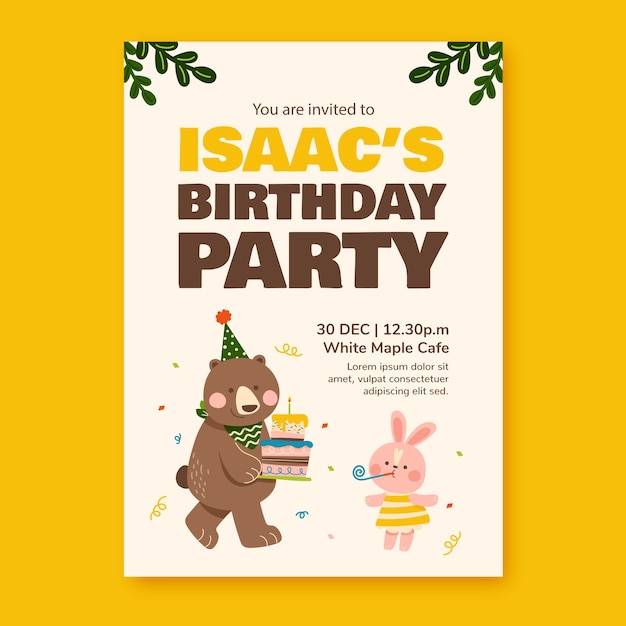 Hand drawn birthday template design