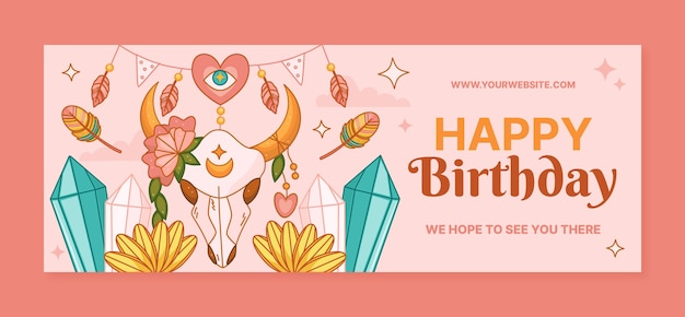 Free vector hand drawn birthday template design