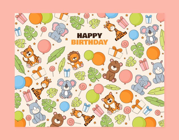 Hand drawn birthday template design