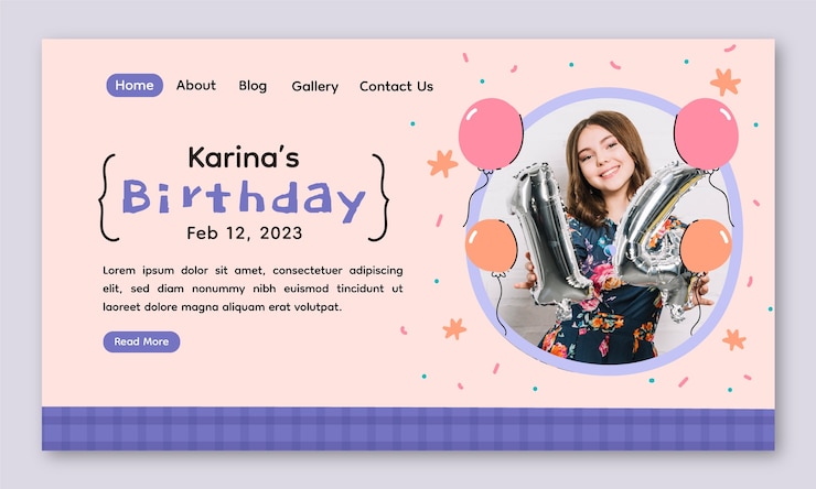 무료 Vector 손으로 그린 생일 서식 파일