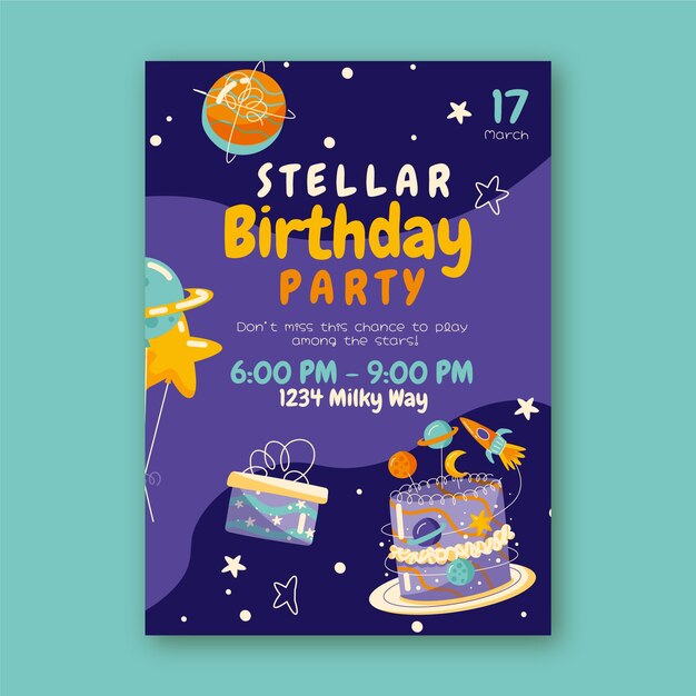hand drawn birthday template