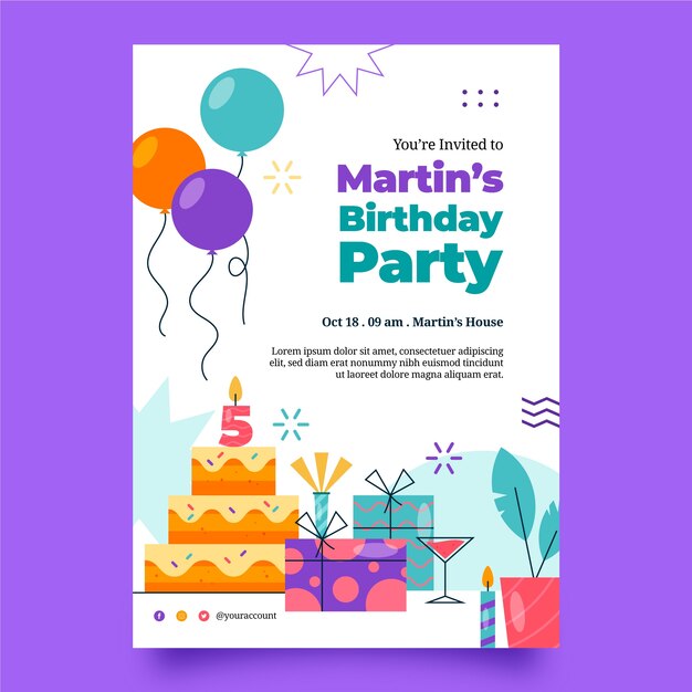 Hand drawn birthday template
