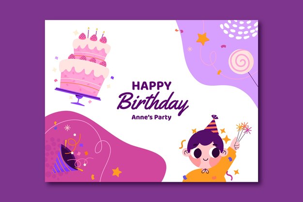 hand drawn birthday  template
