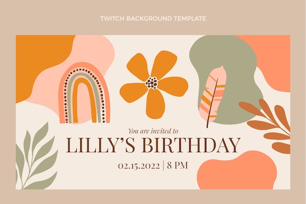 Hand drawn birthday twitch background