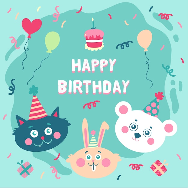 Hand-drawn birthday wallpaper design