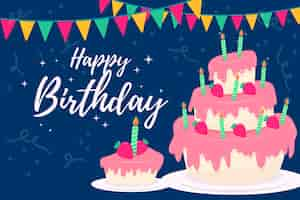 Free vector hand-drawn birthday wallpaper theme