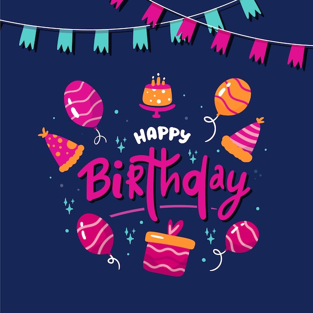 Free vector hand drawn birthday wallpaper