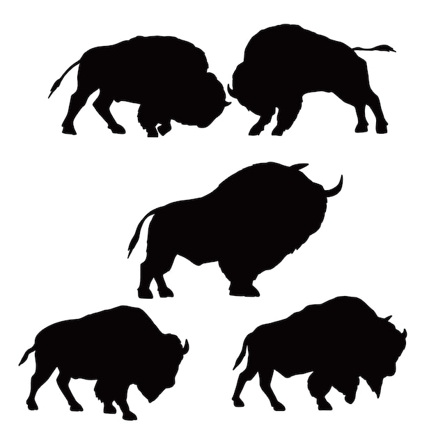 Free vector hand drawn bison silhouette illustration