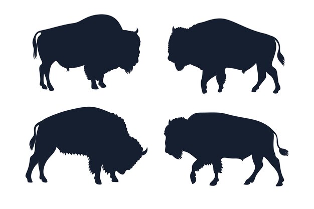 Hand drawn bison silhouette