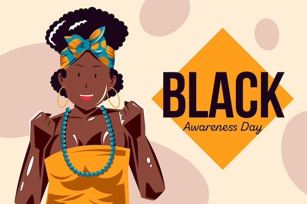 Free vector hand drawn black awareness day background