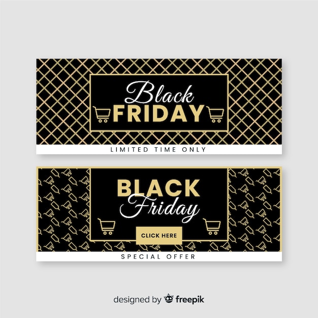 Free vector hand drawn black friday banners