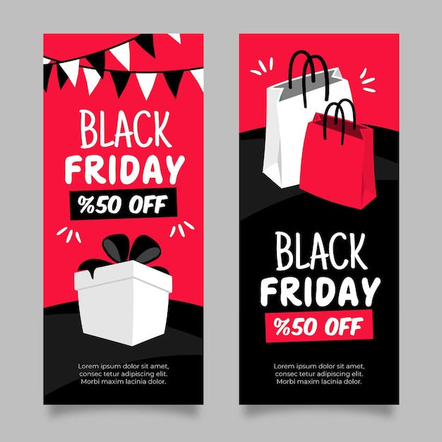 Hand drawn black friday banners