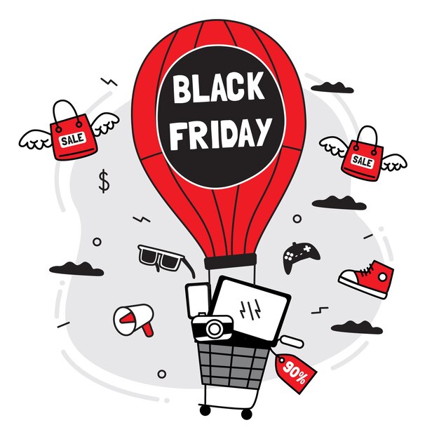 Free vector hand drawn black friday concept