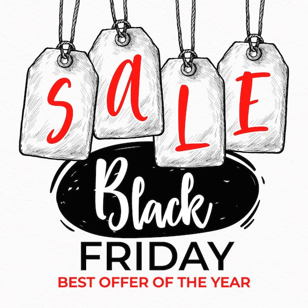 Free vector hand drawn black friday concept