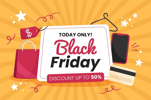 Free vector hand drawn black friday concept