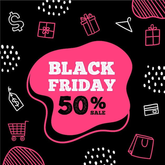 Free vector hand drawn black friday concept