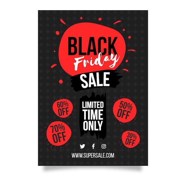 Free vector hand drawn black friday flyer template