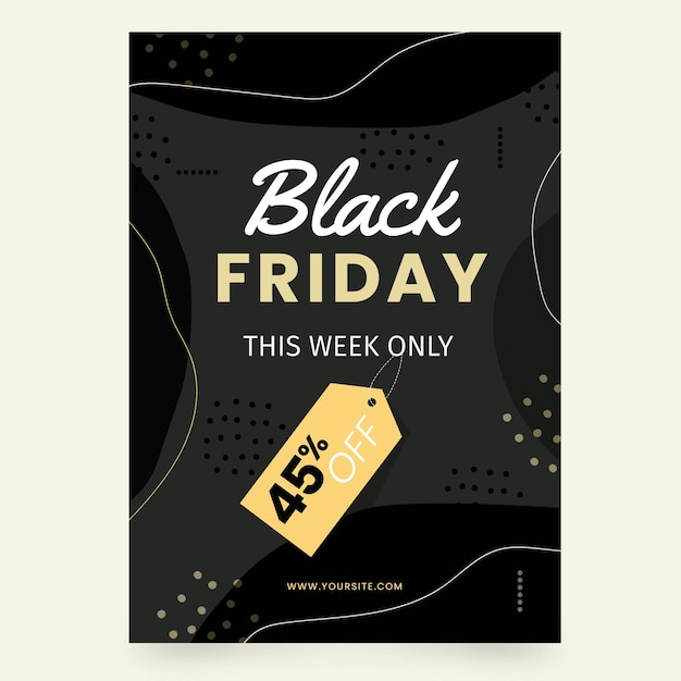 Free vector hand drawn black friday flyer template