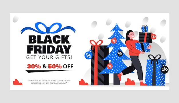 Hand drawn black friday sale banner template