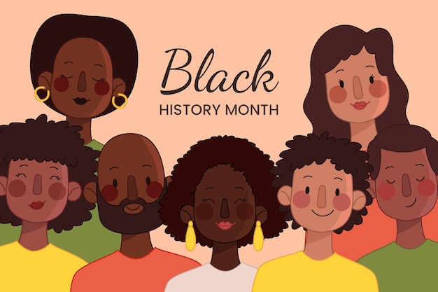 Free vector hand drawn black history month background