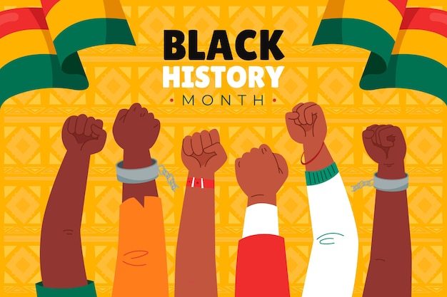 Hand drawn black history month background