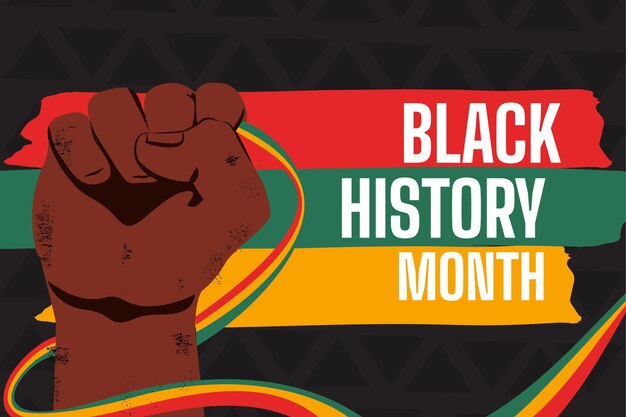 Hand drawn black history month background