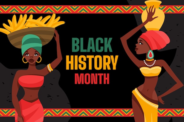 Free vector hand drawn black history month background