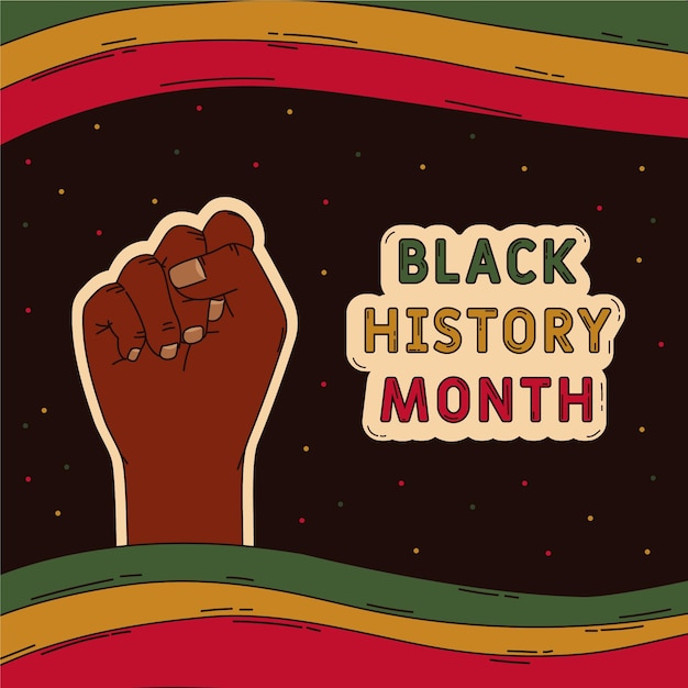 Hand-drawn black history month illustration