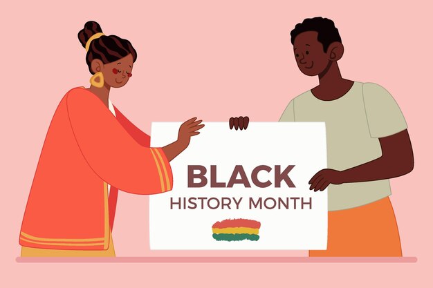 Free vector hand drawn black history month illustration