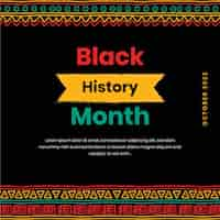 Free vector hand drawn black history month instagram post template