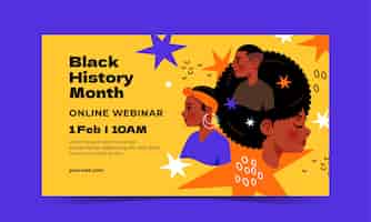 Free vector hand drawn black history month webinar template