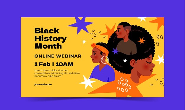 Hand drawn black history month webinar template