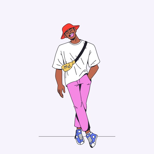 Hand drawn black man illustration